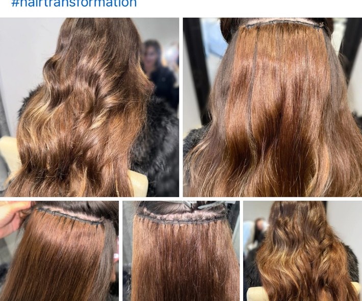 Warm brunette and copper hair with soft waves